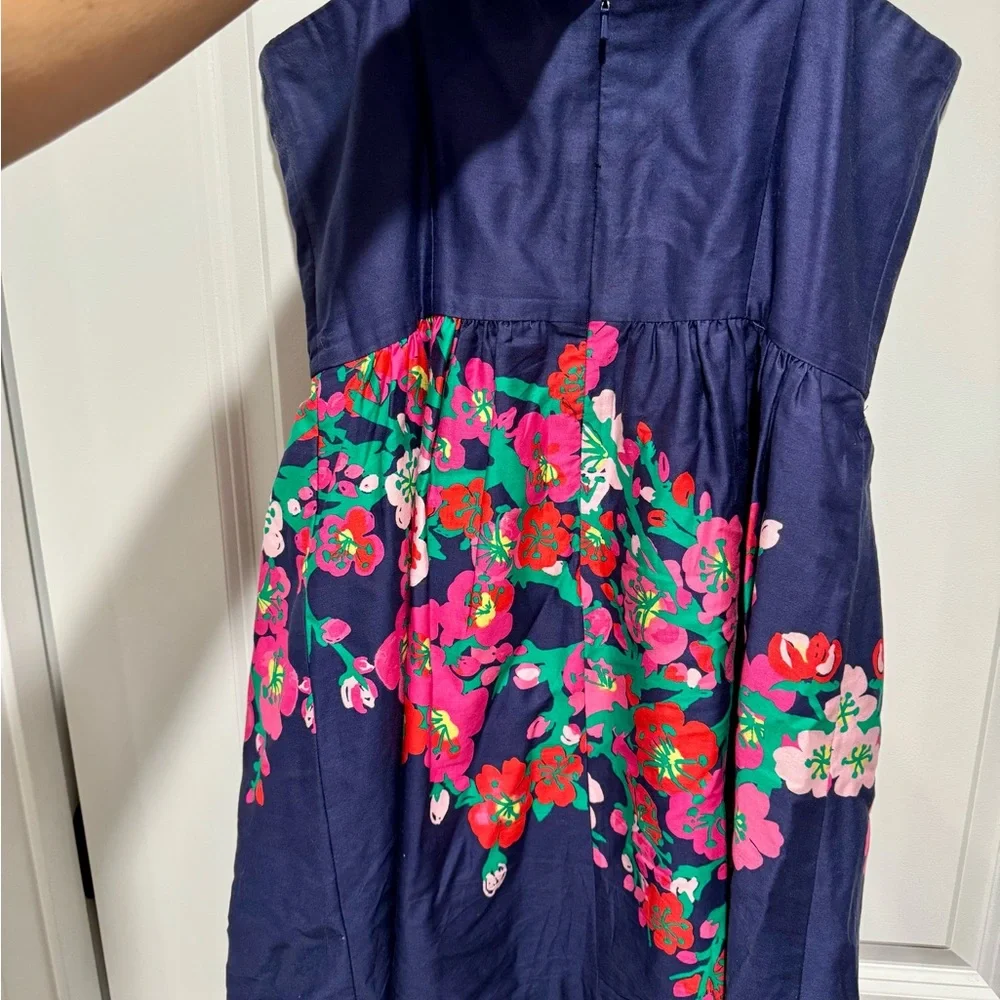 Lilly‎ Pulitzer Lottie Navy Floral Strapless Dress - Picture 3 of 9